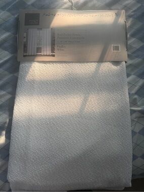 Finley White Rod Pocket curtain panelsTextured Fabric/Beautiful!